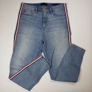 Banana Republic High Rise Skinny Striped Side Jeans Women's Size 28